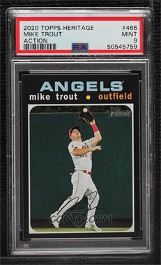 2020 Topps Heritage - [Base] #466.2 - Action Variation - Mike Trout [PSA 9 MINT]