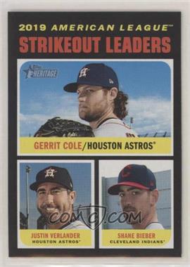 2020 Topps Heritage - [Base] #71 - League Leaders - Justin Verlander, Shane Bieber, Gerrit Cole