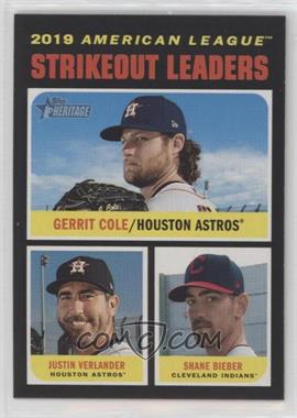 2020 Topps Heritage - [Base] #71 - League Leaders - Justin Verlander, Shane Bieber, Gerrit Cole