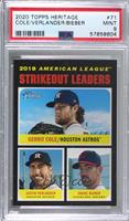 League Leaders - Justin Verlander, Shane Bieber, Gerrit Cole [PSA 9 M…