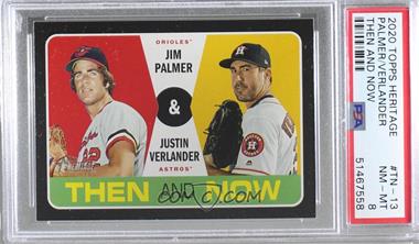 2020 Topps Heritage - Then and Now #TN-13 - Jim Palmer, Justin Verlander [PSA 8 NM‑MT]