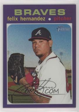 2020 Topps Heritage High Number - [Base] - Hot Box Chrome Purple Refractor #THC-518 - Felix Hernandez