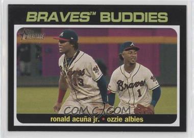 2020 Topps Heritage High Number - Combo Cards #CC-10 - Ozzie Albies, Ronald Acuna Jr.