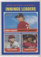 2019 Minor League Leaders - Nolan Kingham, Domingo Robles, Tommy Parsons #/99