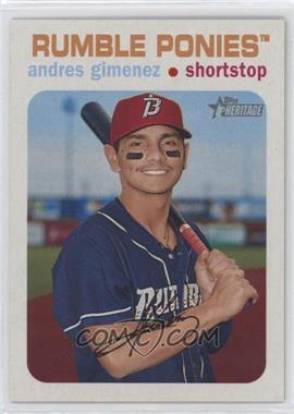 2020 Topps Heritage Minor League Edition - [Base] - White #57 - Andres Gimenez /50