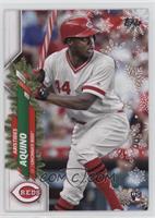 Super Rare Short Print Variations - Aristides Aquino (Candy Cane Bats)