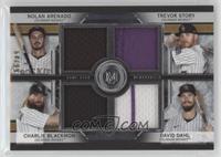 David Dahl, Trevor Story, Nolan Arenado, Charlie Blackmon #/99