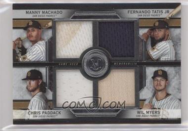 2020 Topps Museum Collection - Four-Player Primary Pieces Quad Relics #FPR-MTPM - Manny Machado, Fernando Tatis Jr., Chris Paddack, Wil Myers /99