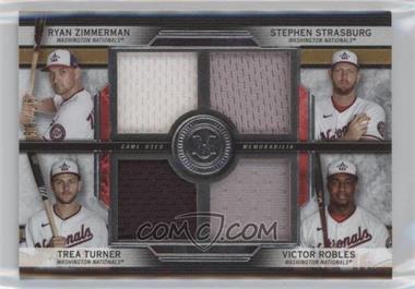 2020 Topps Museum Collection - Four-Player Primary Pieces Quad Relics #FPR-ZSTR - Ryan Zimmerman, Trea Turner, Victor Robles, Stephen Strasburg /99