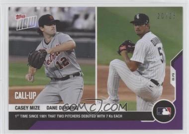 2020 Topps Now - [Base] - Purple #129 - Casey Mize, Dane Dunning /25