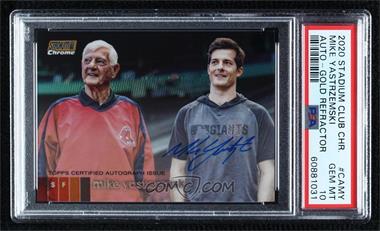 2020 Topps Stadium Club Chrome - Chrome Autographs - Gold Refractor #CAMY - Mike Yastrzemski (With Carl Yastrzemski) /50 [PSA 10 GEM MT]