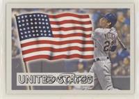 1956 Topps Flags of the World Design - Christian Yelich #/911