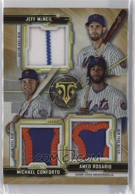 2020 Topps Triple Threads - Relic Combos - Gold #RCC-MCR - Michael Conforto, Jeff McNeil, Amed Rosario /9