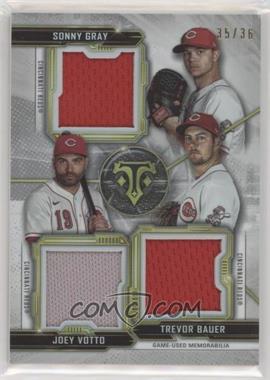 2020 Topps Triple Threads - Relic Combos #RCC-GVB - Sonny Gray, Trevor Bauer, Joey Votto /36