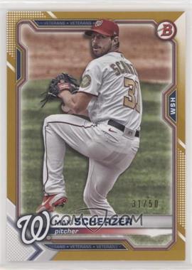 2021 Bowman - [Base] - Gold Border #39 - Max Scherzer /50