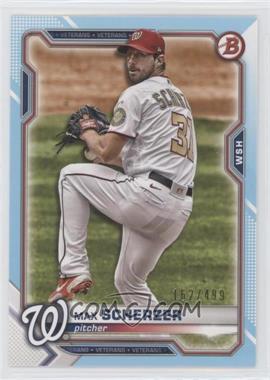 2021 Bowman - [Base] - Sky Blue Border #39 - Max Scherzer /499