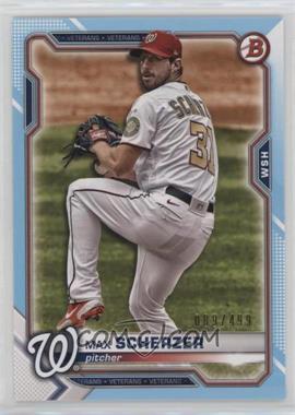 2021 Bowman - [Base] - Sky Blue Border #39 - Max Scherzer /499