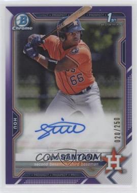 2021 Bowman - Chrome Prospects Autographs - Purple Refractor #CPA-LS - Luis Santana /250