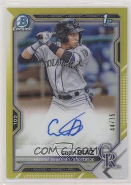 2021 Bowman - Chrome Prospects Autographs - Yellow Refractor #CPA-ED - Eddy Diaz /75