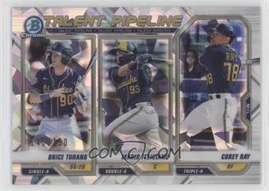 2021 Bowman - Talent Pipeline - Atomic Refractor #TP-MIL - Brice Turang, Mario Feliciano, Corey Ray /150