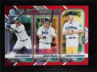 Julio Rodriguez, Darren McCaughan, Jarred Kelenic #/5