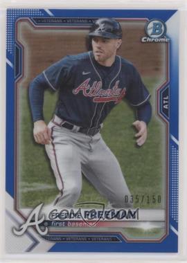 2021 Bowman Chrome - [Base] - Blue Refractor #83 - Freddie Freeman /150