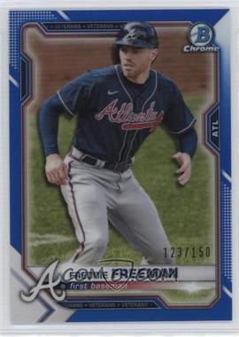 2021 Bowman Chrome - [Base] - Blue Refractor #83 - Freddie Freeman /150