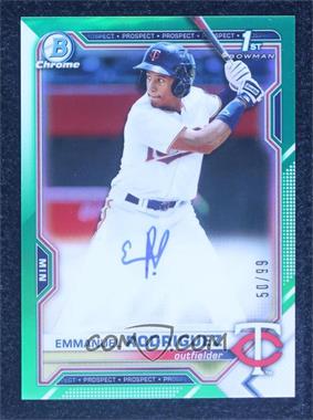 2021 Bowman Chrome - Prospect Autographs - Green Refractor #CPA-ERO - Emmanuel Rodriguez /99