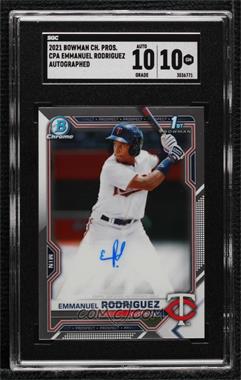 2021 Bowman Chrome - Prospect Autographs #CPA-ERO - Emmanuel Rodriguez [SGC 10 GEM]