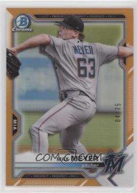 2021 Bowman Chrome - Prospects - Yellow Refractor (Misprinted Orange) #BCP-201 - Max Meyer /75