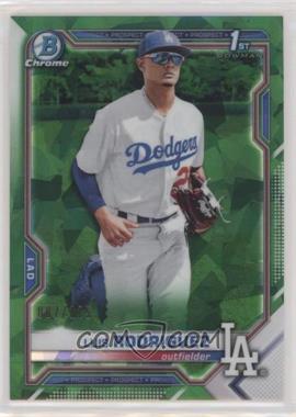 2021 Bowman Chrome Sapphire Edition - Chrome Prospects - Green Refractor #BCP-196.1 - Luis Rodriguez (White Jersey) /125