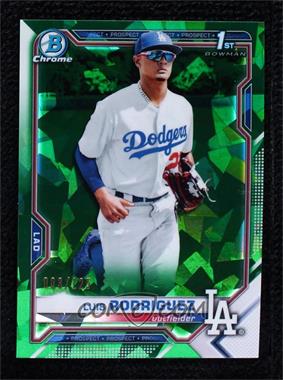 2021 Bowman Chrome Sapphire Edition - Chrome Prospects - Green Refractor #BCP-196.1 - Luis Rodriguez (White Jersey) /125