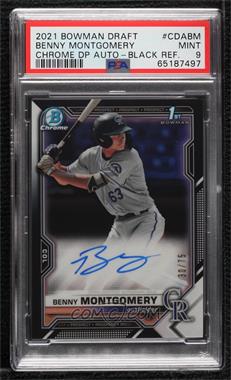 2021 Bowman Draft - Chrome Draft Pick Autographs - Black Refractor #CDA-BM - Benny Montgomery /75 [PSA 9 MINT]