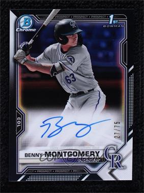 2021 Bowman Draft - Chrome Draft Pick Autographs - Black Refractor #CDA-BM - Benny Montgomery /75