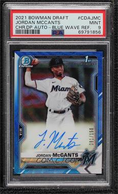 2021 Bowman Draft - Chrome Draft Pick Autographs - Blue Wave Refractor #CDA-JMC - Jordan McCants /150 [PSA 9 MINT]