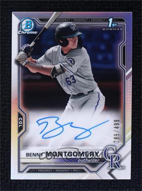 2021 Bowman Draft - Chrome Draft Pick Autographs - Refractor #CDA-BM - Benny Montgomery /499