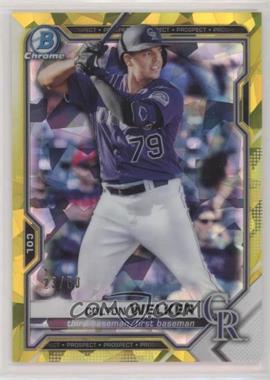 2021 Bowman Sapphire Edition - Chrome Prospects - Yellow Refractor #BCP-15 - Colton Welker /50