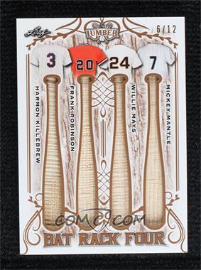 2021 Leaf Lumber - Bat Rack 4 Relics #BR4-09 - Harmon Killebrew, Frank Robinson, Willie Mays, Mickey Mantle /12