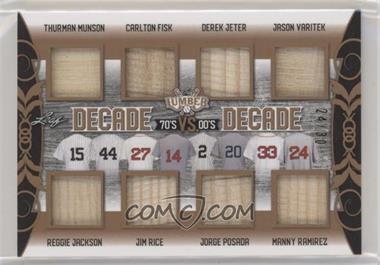 2021 Leaf Lumber - Decade Vs Decade Relics #DVD-08 - Thurman Munson, Reggie Jackson, Carlton Fisk, Jim Rice, Derek Jeter, Jorge Posada, Jason Varitek, Manny Ramirez /30