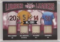 Mike Schmidt, Bill Madlock, Pete Rose, Tim Raines #/7