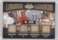 Sammy Sosa, Mark McGwire, Larry Walker, Craig Biggio #/30