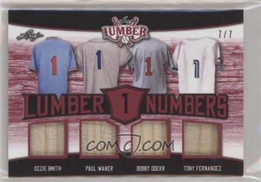 2021 Leaf Lumber - Lumber Numbers Relics - Red #LN-01 - Ozzie Smith, Paul Waner, Bobby Doerr, Tony Fernandez /7