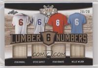 Stan Musial, Steve Garvey, Ryan Howard, Willie Wilson #/20