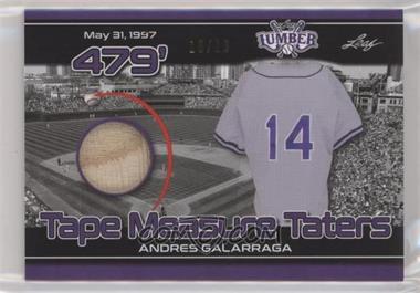 2021 Leaf Lumber - Tape Measure Taters Relics - Purple #TMT-01 - Andres Galarraga /10