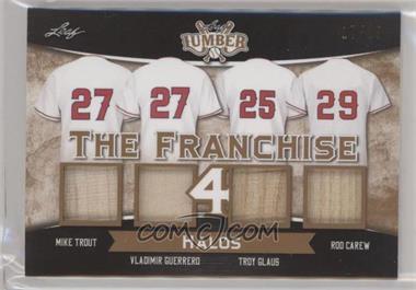 2021 Leaf Lumber - The Franchise 4 Relics #TF4-10 - Mike Trout, Vladimir Guerrero, Troy Glaus, Rod Carew /25