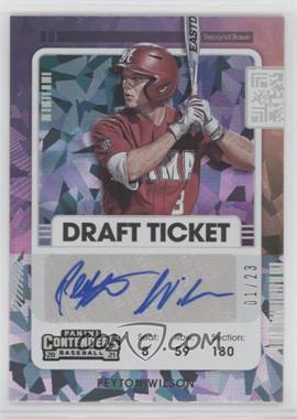2021 Panini Contenders - Draft Ticket 2 Autographs - Cracked Ice Ticket #DT2-PW - Peyton Wilson /23