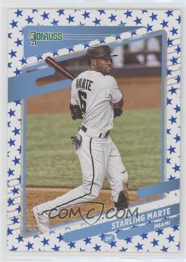 2021 Panini Donruss - [Base] - Independence Day #154.1 - Starling Marte (Space between ARI/MIA on Stat Line)