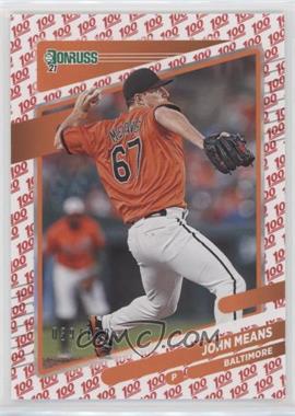 2021 Panini Donruss - [Base] - One Hundred #129 - John Means /100