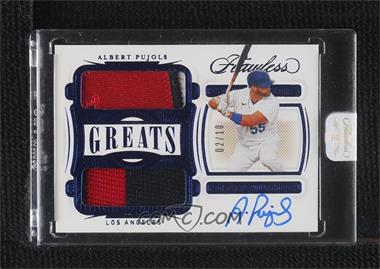 2021 Panini Flawless - Greats Dual Memorabilia Autographs - Sapphire #GDMA-AP1 - Albert Pujols /10 [Uncirculated]