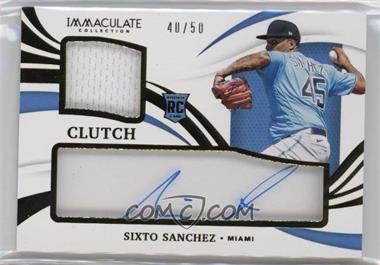 2021 Panini Immaculate Collection - Clearly Clutch Rookie Materials #CCR-SS - Sixto Sanchez /50